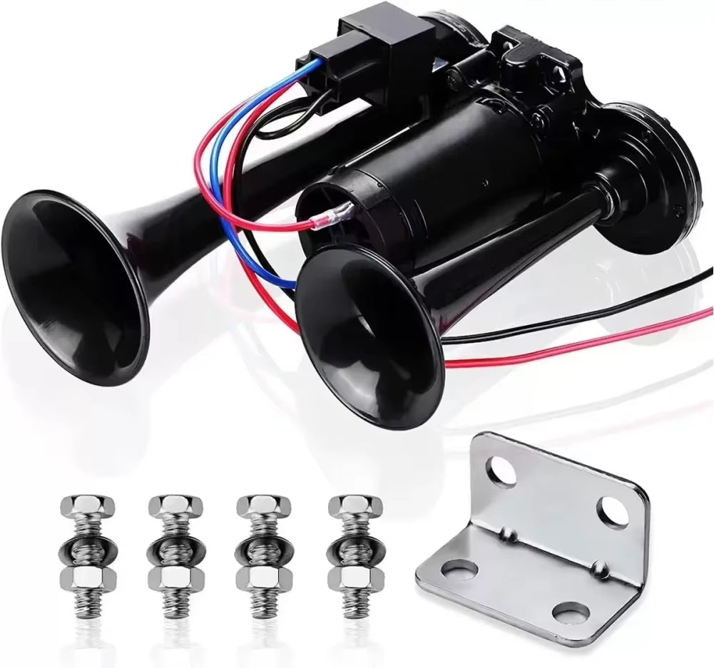 600DB Horn 12V Super Loud Car Electric Horn Dual Trumpets Air Horn Speaker for Car SUV Vehicle Boat Train Motorcycle RV Truck