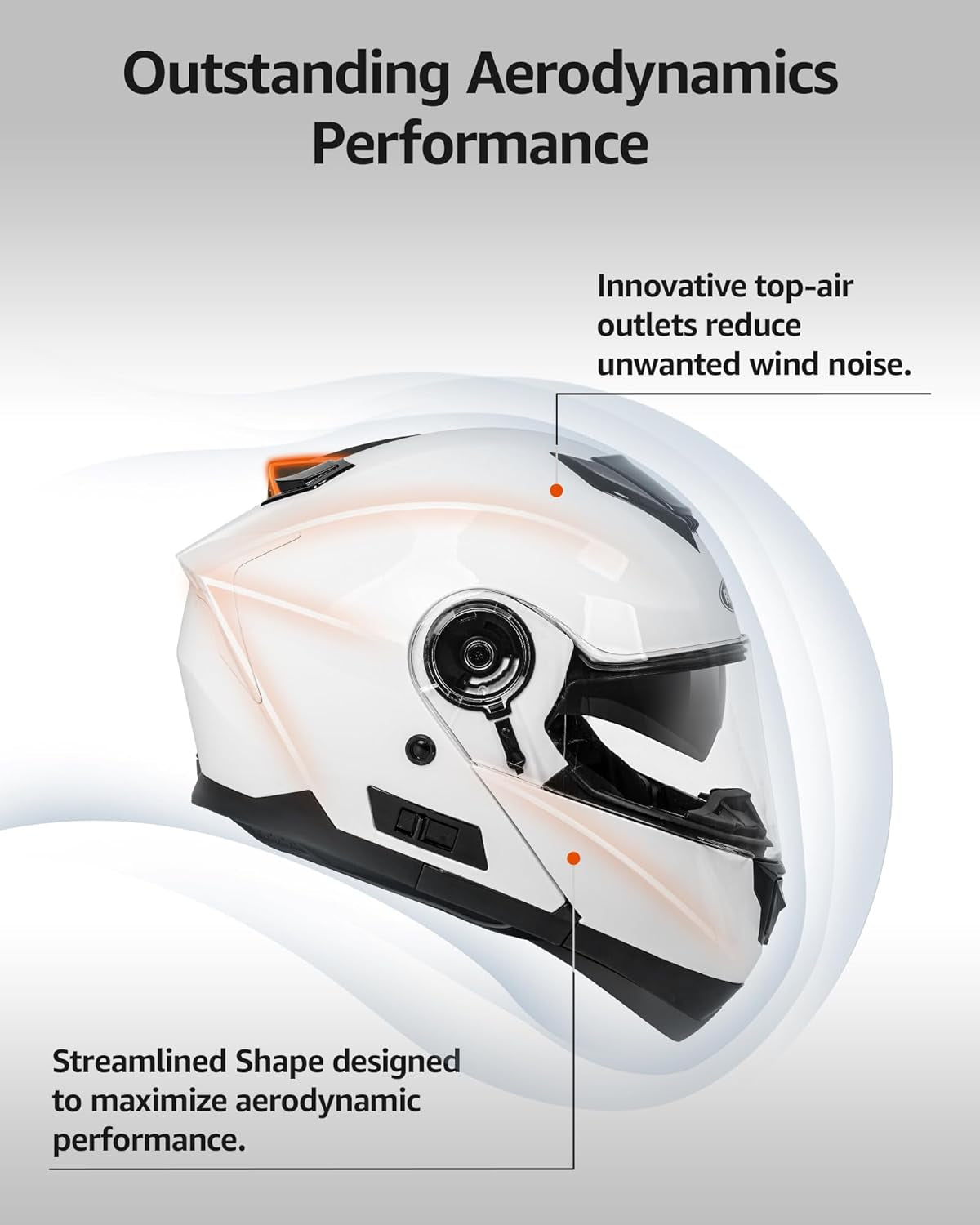 Modular Motorcycle Helmets, DOT Approved Full Face Motorcycle Helmet with with Flip up Dual Visor for Men & Women - Street, Scooter, ATV, E-Bike