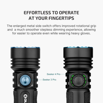 Seeker 4 Pro Rechargeable Flashlights, Bright High Lumens Black