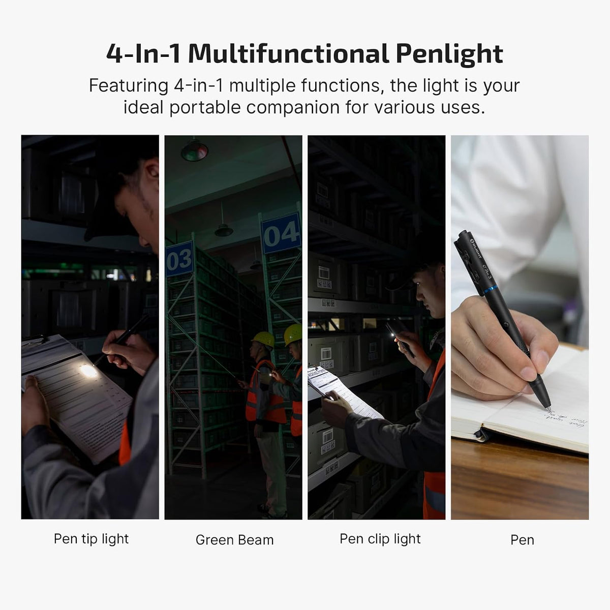 O'Pen 3 Pen Light, USB-C Rechargeable EDC Flashlight, Black
