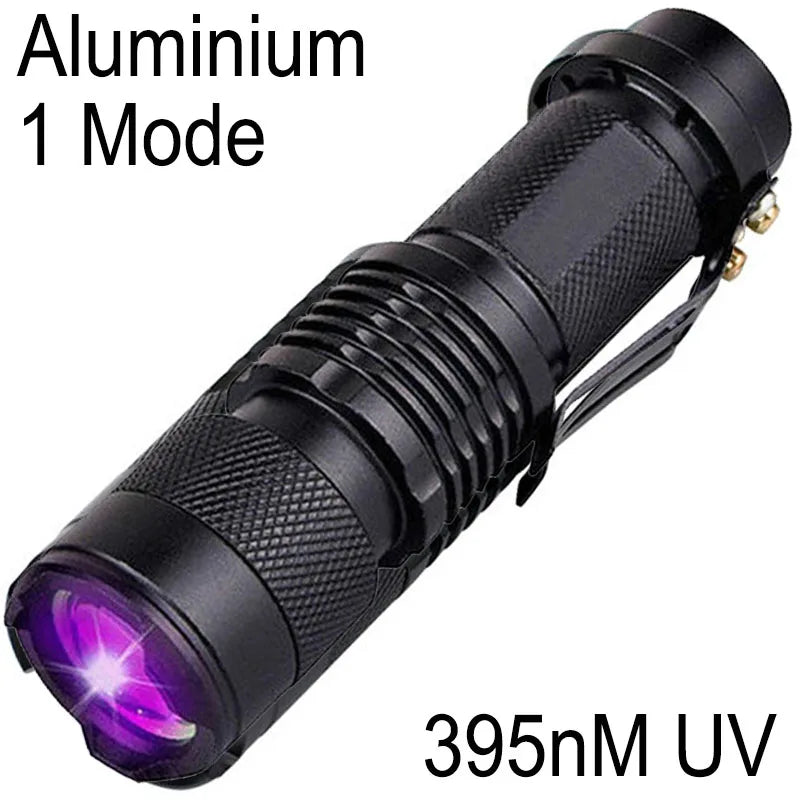 Ultra Violet LED Flashlight Blacklight Light 395/365NM Inspection Lamp Torch Light UV Lamp Zoomable 3 Mode Ultraviolet Lamp