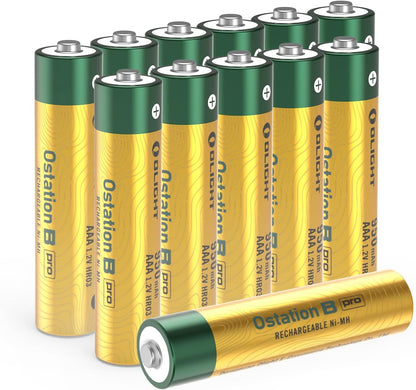 B Pro AAA Rechargeable Nimh Batteries, 12-Count Pack