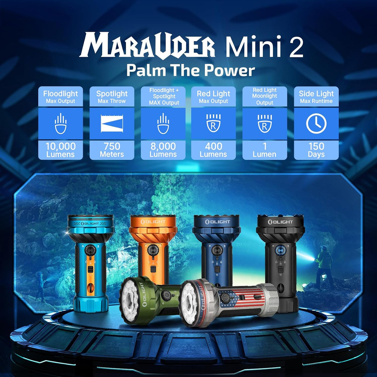 Marauder Mini 2 High Lumen Flashlight 5 Lighting Modes Orange