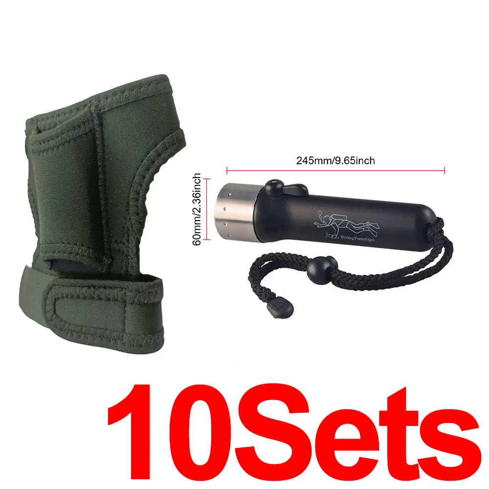 Scuba Diving LED Flashlight Holder Light Wrist Arm Mount Strap Outdoor Underwater Hands Free Glove Illumination Accessories