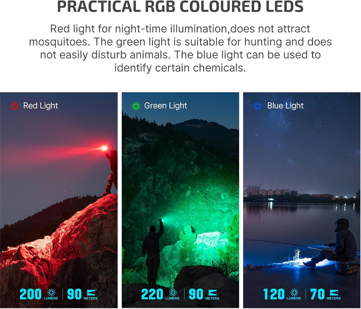 Marauder Mini Powerful Flashlight RGB Lights Black