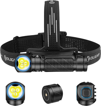Perun 3 Headlamp Rechargeable, Red Light, Waterproof, Black