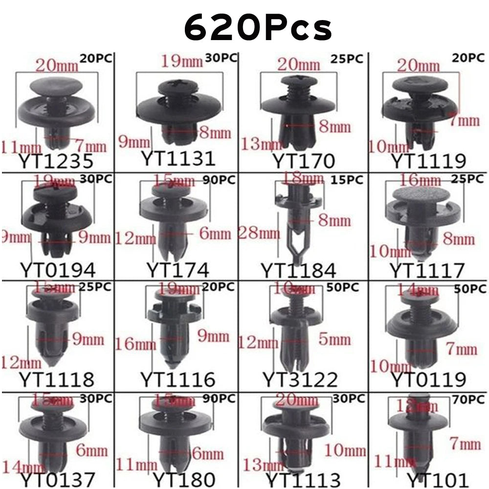 Car Plastic Retainer Clips Automobile Fender Push Pin Rivet Door Trim Panel Retainer Automobile Bumper Mixed Size Fasteners Tool