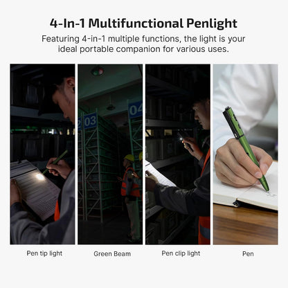 O'Pen 3 Pen Light, USB-C Rechargeable EDC Flashlight, OD Green