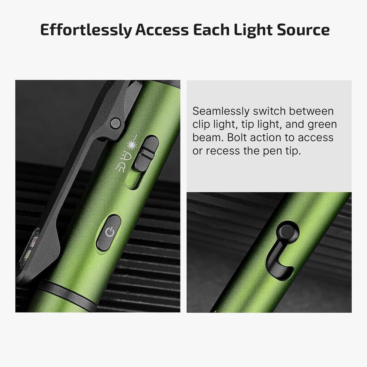 O'Pen 3 Pen Light, USB-C Rechargeable EDC Flashlight, OD Green