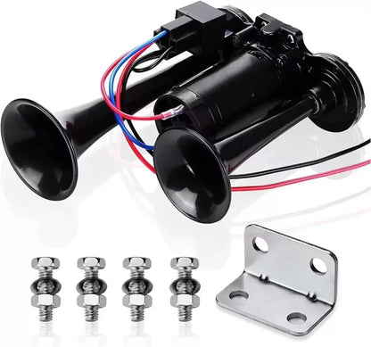 600DB Horn 12V Super Loud Car Electric Horn Dual Trumpets Air Horn Speaker for Car SUV Vehicle Boat Train Motorcycle RV Truck