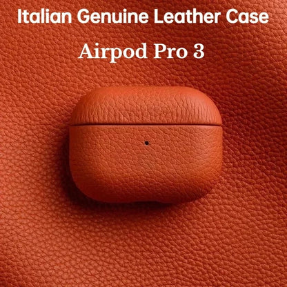 High End Business Bluetooth Earphone Case for Apple Airpods/2/3/4/5 Pro3/2 Retro Genuine Leather Litchi Texture Protection Cover