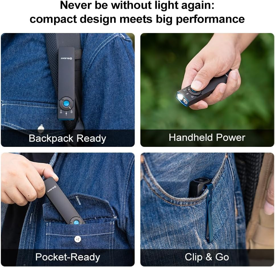 Arkfeld Pro Rechargeable EDC Flat Flashlight, Black CW