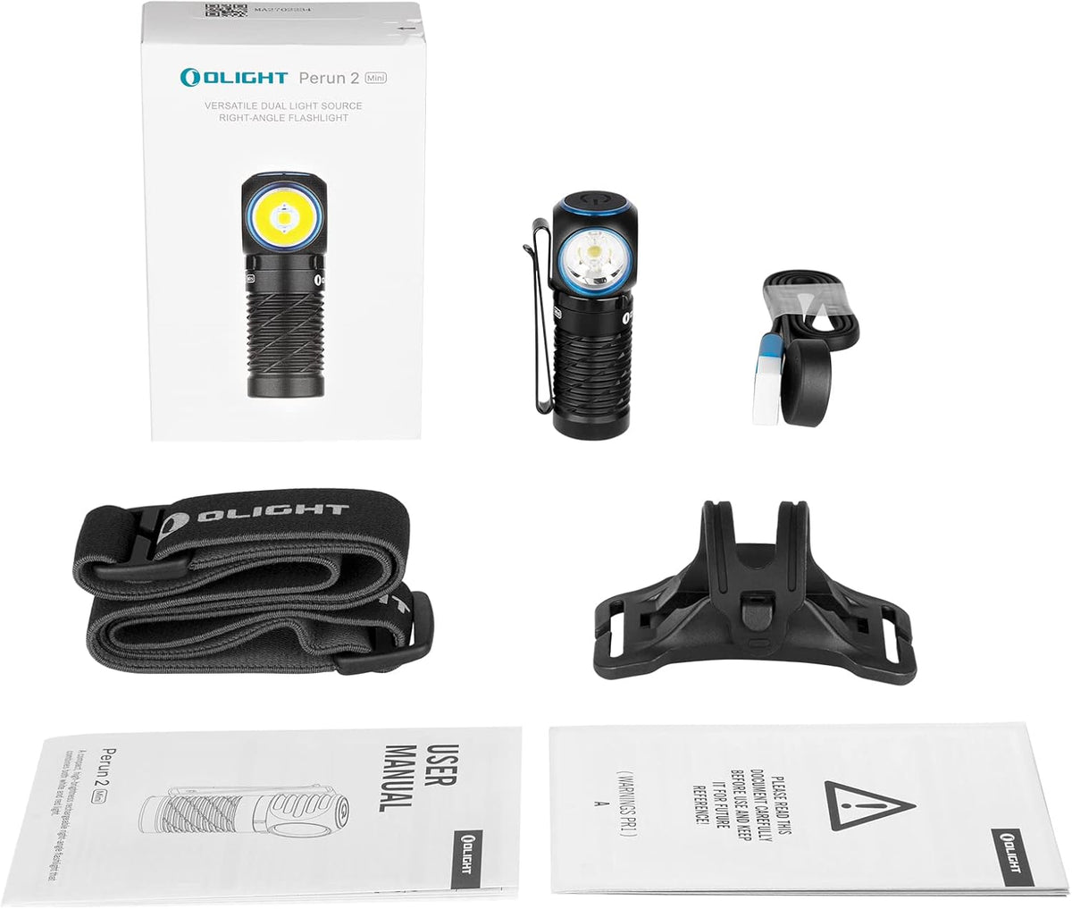 Perun 2 Mini Headlamp Rechargeable, 1100 Lumens, Red Light, Black