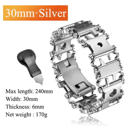 Multifunctional Bracelet Stainless Steel Men'S Outdoor Tool Bracelet 29 in 1 Bracelet European and American Couple Watch Strap