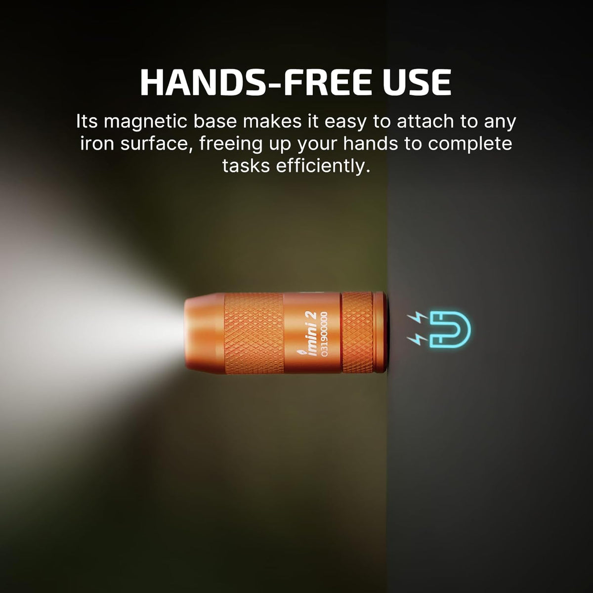 IMINI 2 Rechargeable EDC Keychain Mini Flashlight Orange