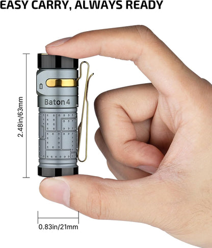 Baton4 Rechargeable EDC Flashlight, Bright Small Light Fighter Pilot