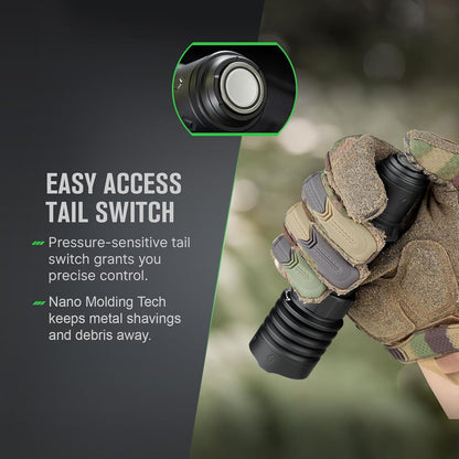 Warrior X 4 Rechargeable Tactical Flashlight Bright Light Black