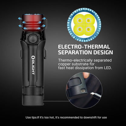 Seeker 4 Pro Rechargeable Flashlights, Bright High Lumens Black