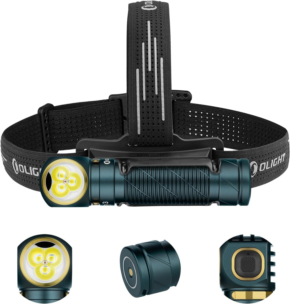 Perun 3 Headlamp Rechargeable, Red Light, Waterproof, Dream Blue