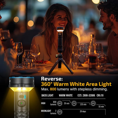 Prowess Rechargeable Flashlights, Bright Light with Holster Black