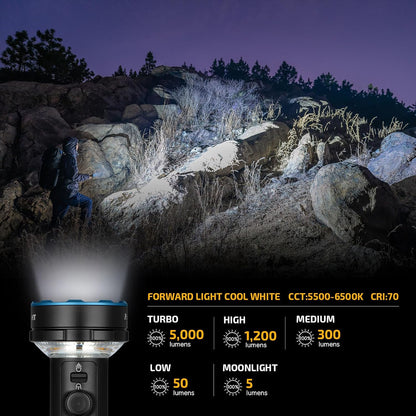 Prowess Rechargeable Flashlights, Bright Light with Holster Black