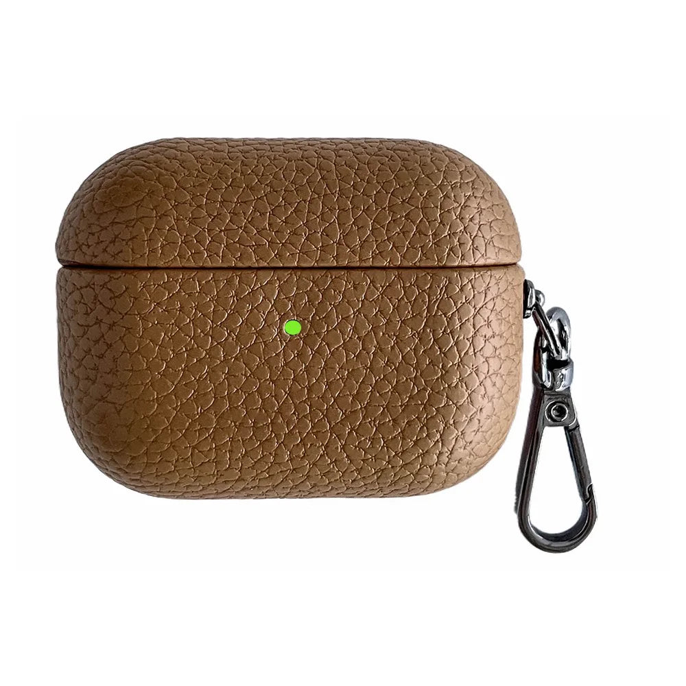 High End Business Bluetooth Earphone Case for Apple Airpods/2/3/4/5 Pro3/2 Retro Genuine Leather Litchi Texture Protection Cover