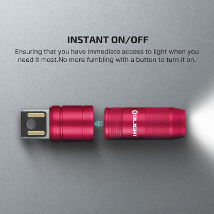 IMINI 2 Rechargeable EDC Keychain Mini Flashlight Passionate Red