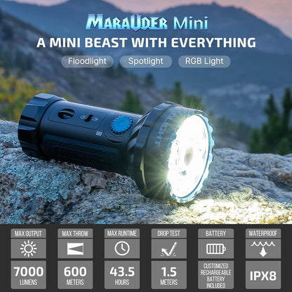 Marauder Mini Powerful Flashlight RGB Lights Black