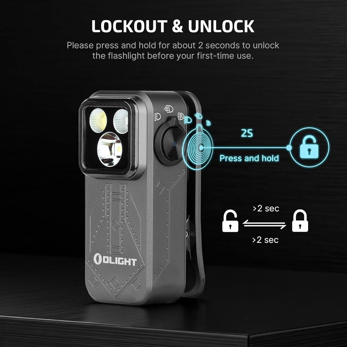 Oclip Pro Rechargeable EDC Clip-On Flashlight, Phantom Squadron