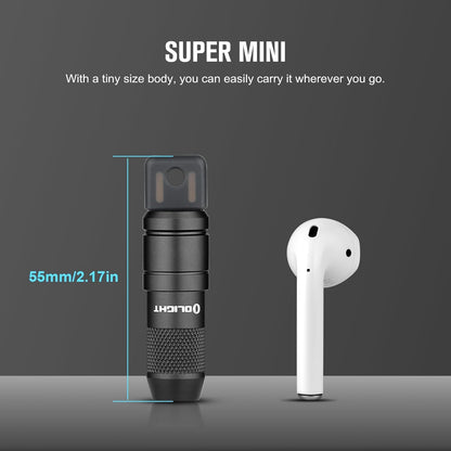2 Pack IMINI 2 Rechargeable EDC Keychain Flashlight Black+Dream Blue