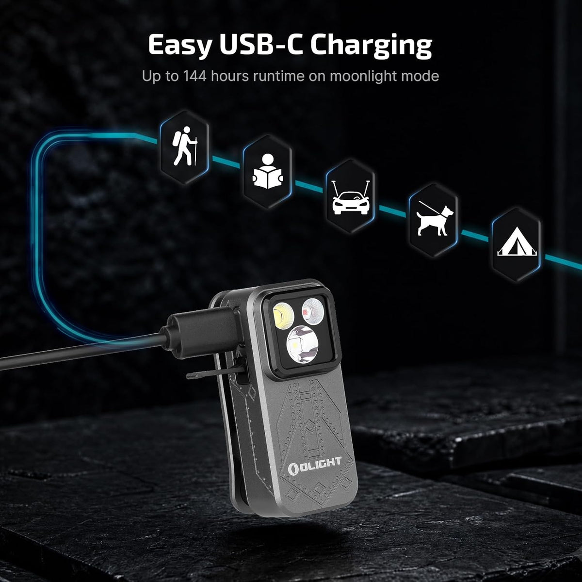 Oclip Pro Rechargeable EDC Clip-On Flashlight, Phantom Squadron