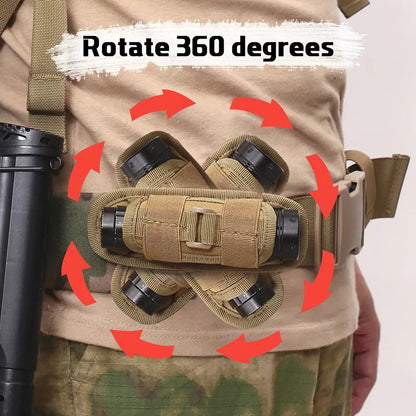 Outdoor Tactical Nylon Flashlight Cover with Adjustable Rotating Waist Hanging Strong Light Oxford Flashlight Cover