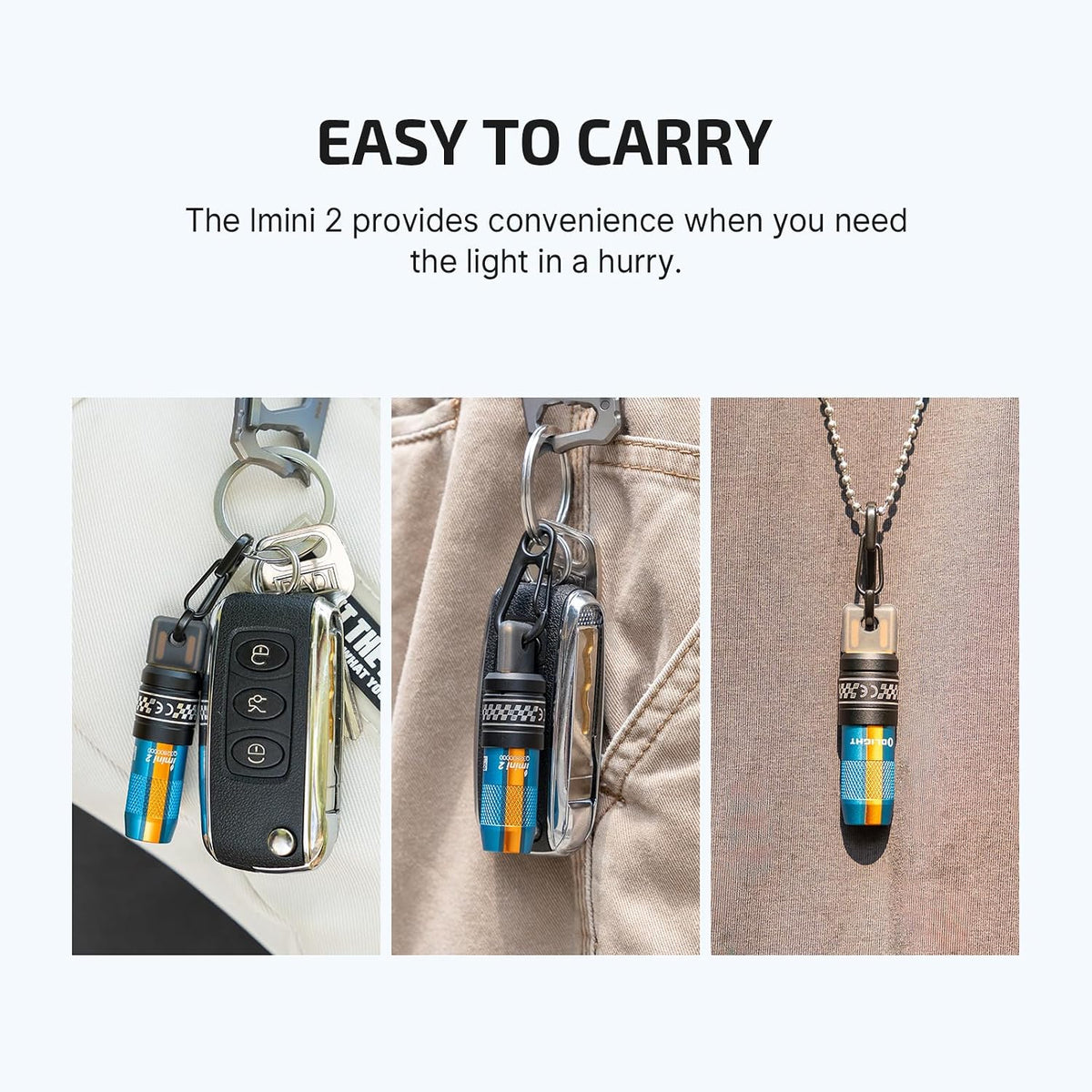IMINI 2 Rechargeable EDC Keychain Mini Flashlight Sapphire