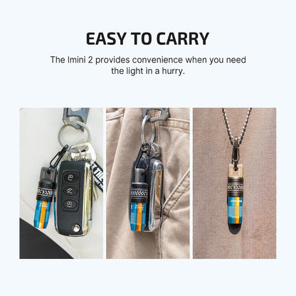 IMINI 2 Rechargeable EDC Keychain Mini Flashlight Sapphire