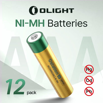 B Pro AAA Rechargeable Nimh Batteries, 12-Count Pack