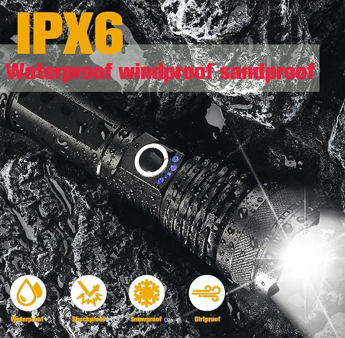 Most Powerful XHP50 LED Flashlight 18650 Rechargeable USB Torch Light Flashlights High Power Long Range Tactical Lantern