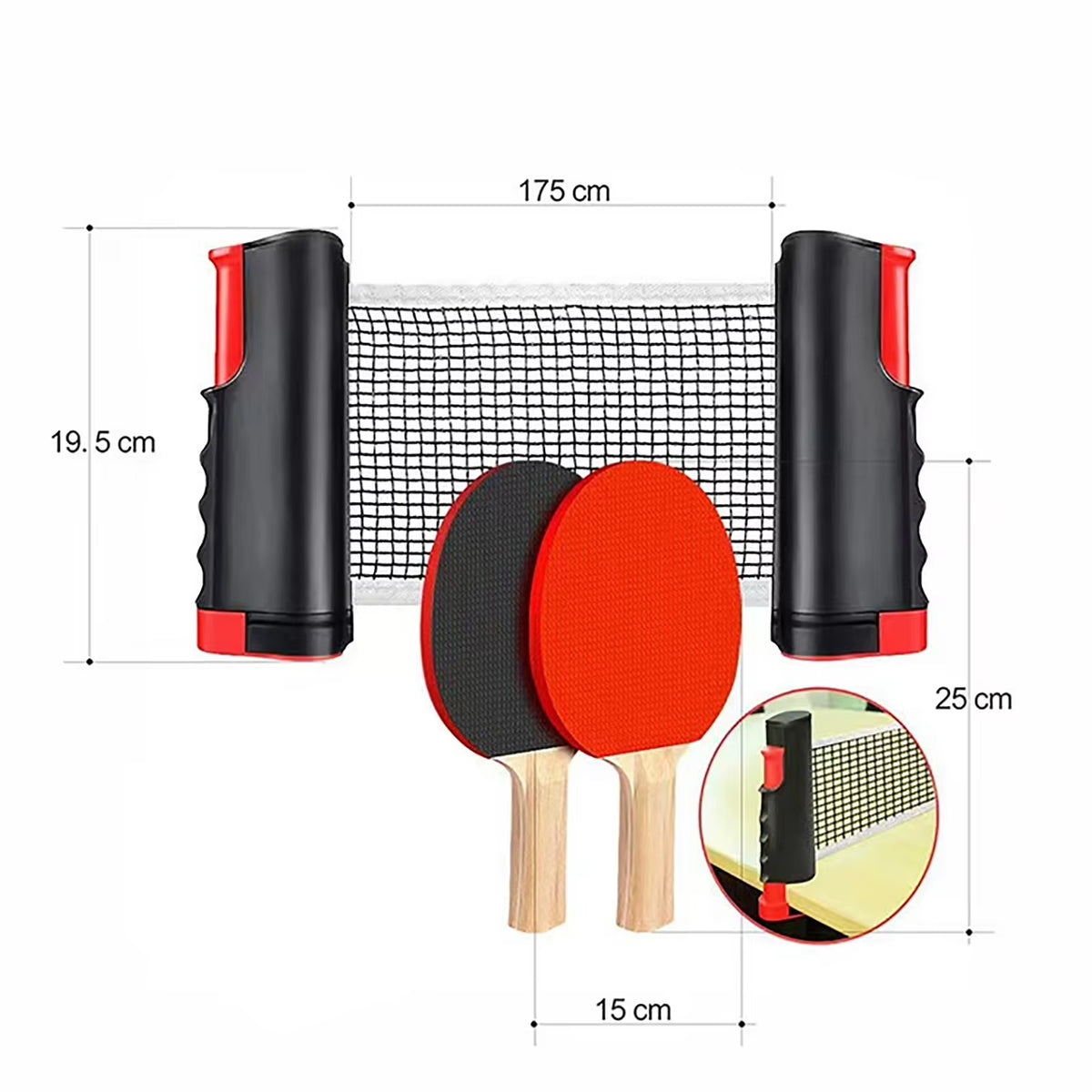 Table Tennis Net Ping Pong Rack Retractable with Ping-Pong Racket Universal