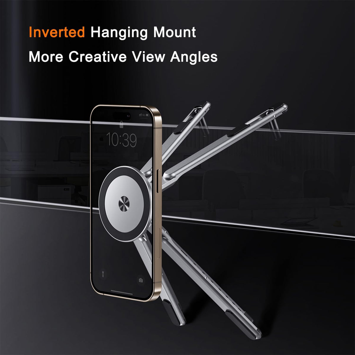 Pocket-Size Laptop Stand for Desk, Magnetic Phone Tablet Holder