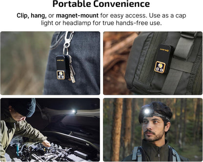 Oclip Pro S Rechargeable EDC Clip-On Flashlight, Black