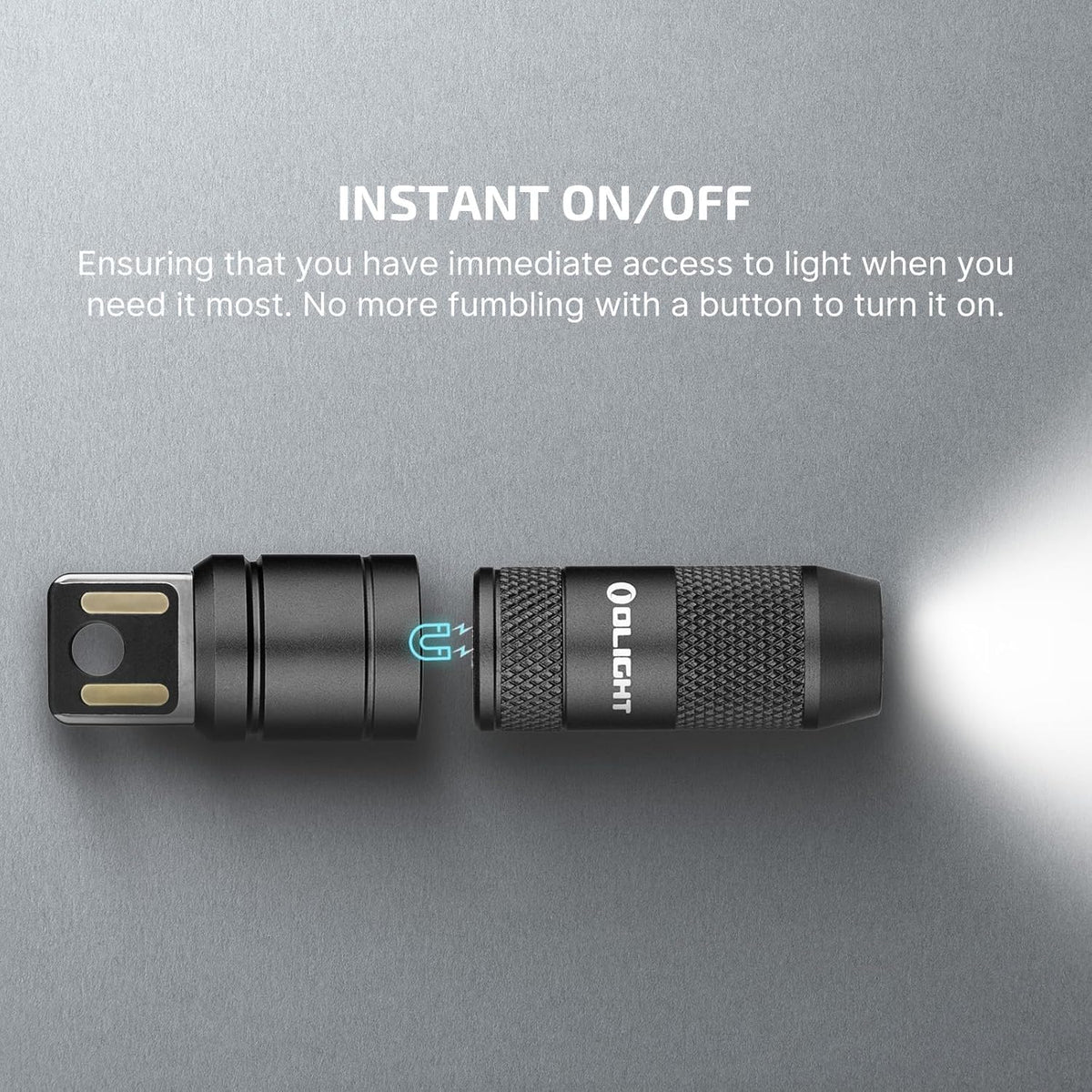 2 Pack IMINI 2 Rechargeable EDC Keychain Flashlight Black+Dream Blue