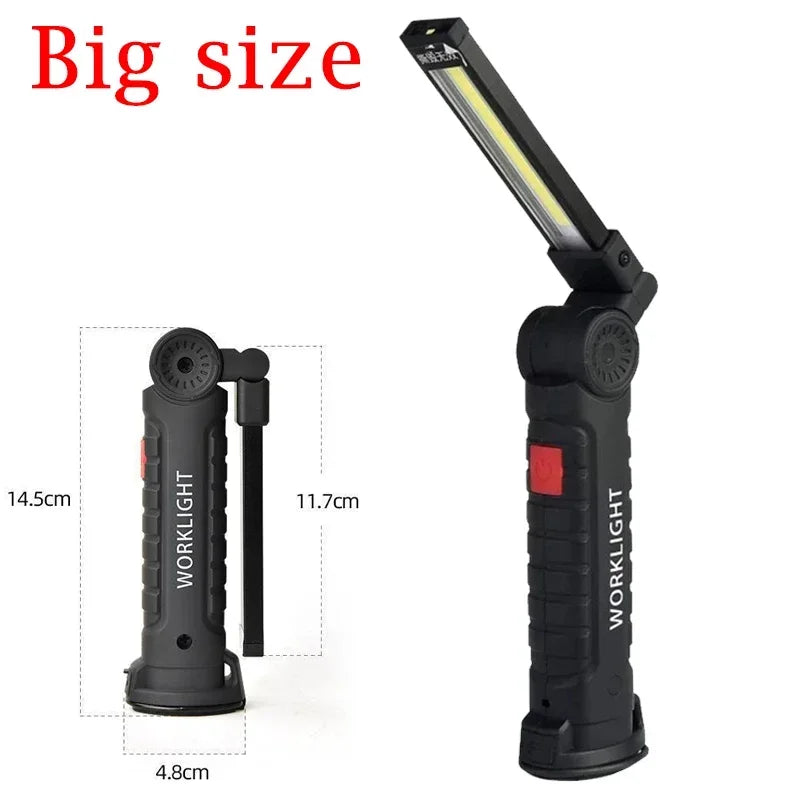 Multifunctional Folding Work Light Portable Camping Light USB Rechargeable Flashlights with Built-In Battery Magnetic Lamps