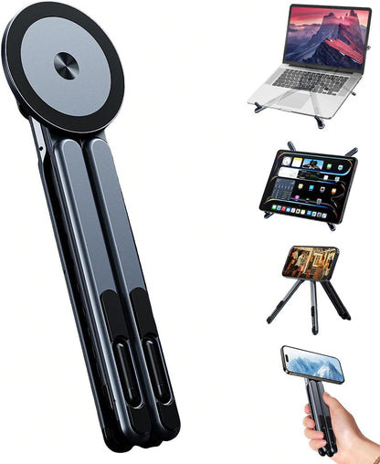 Pocket-Size Laptop Stand for Desk, Magnetic Phone Tablet Holder