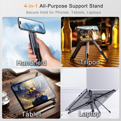 Pocket-Size Laptop Stand for Desk, Magnetic Phone Tablet Holder