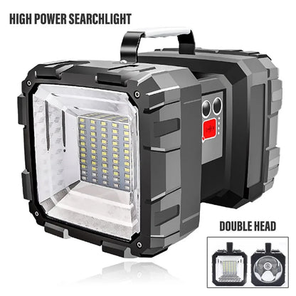 Rechargeable Double‑Head High Power LED Searchlight Waterproof Super Bright Spotlight for Camping
