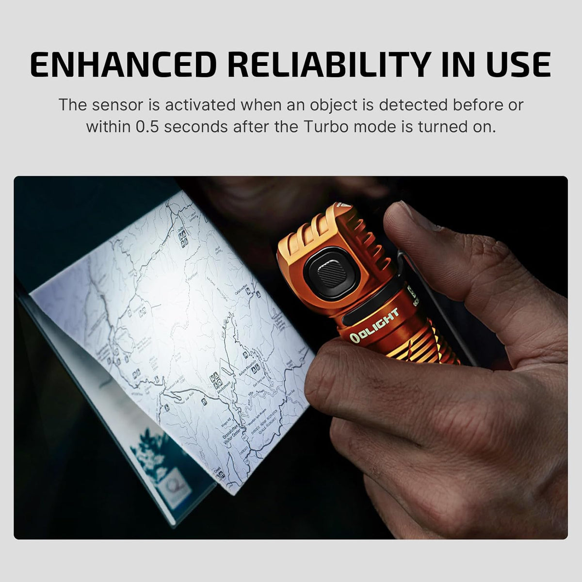Perun 3 Headlamp Rechargeable, Red Light, Waterproof, Orange