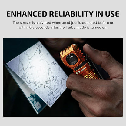 Perun 3 Headlamp Rechargeable, Red Light, Waterproof, Orange
