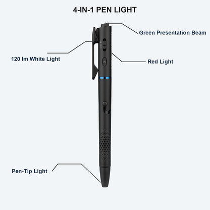 O'Pen 3 Pen Light, USB-C Rechargeable EDC Flashlight, Black