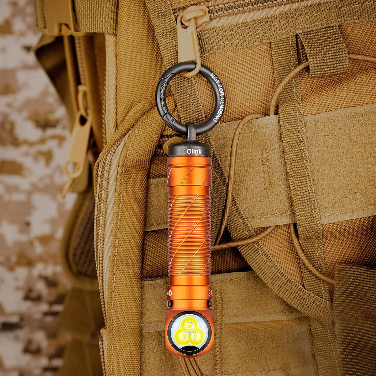 OLINK Portable Magnetic Hook Compatible with Flashlights, Obulb Series, Stainless-Made Carabiner-Style Ring (Black)