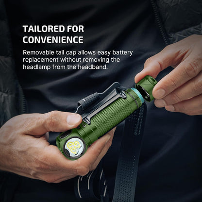 Perun 3 Headlamp Rechargeable, Red Light, Waterproof, OD Green