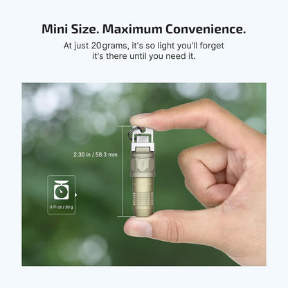 Iultra Rechargeable Mini EDC Keychain Flashlight Olive-Green